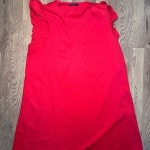 SHEIN Red Ruffled Sleeveless Blouse